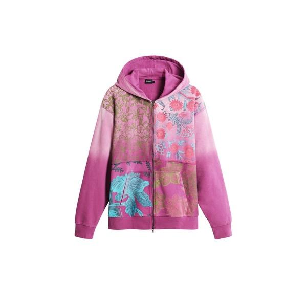 トレーナー スウェット フローラル プリント フーディー / パッチワーク メンズ