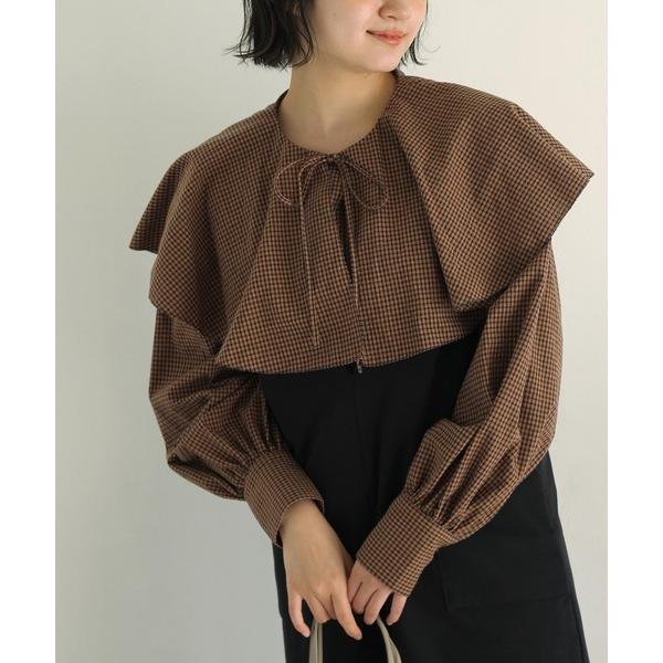 「Crisp」 長袖ブラウス FREE ブラウン レディース