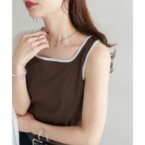 キャミソール リブスクエアネックタンクトップの商品画像