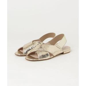 「ground green store」 フラットサンダル 38 ゴールド レディース