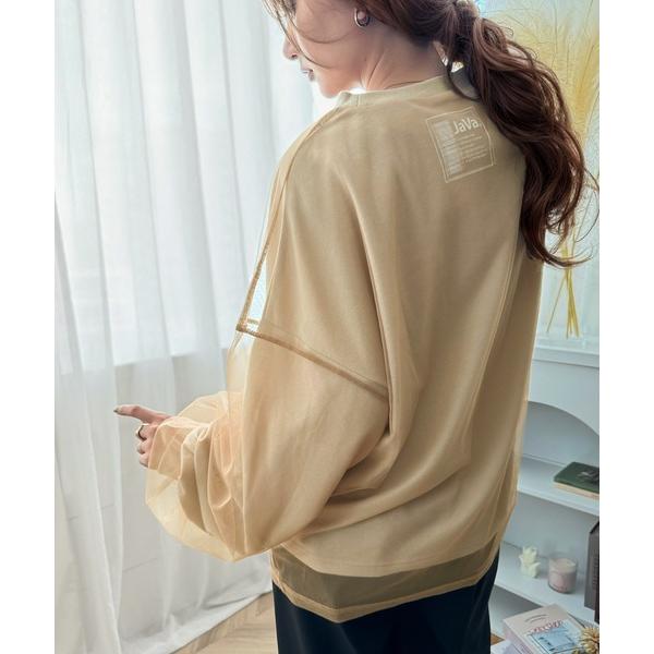 「Java」 長袖カットソー X-LARGE ベージュ レディース