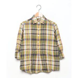 「OLD ENGLAND」 7分袖シャツ 36 グリーン レディース