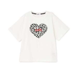 tシャツ レオパードハートプリント 半袖Tシャツ キッズ 子供服 女の子