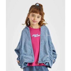 ブルゾン アウター バックメッセージロゴ刺しゅうデニムブルゾン キッズ 子供服 女の子