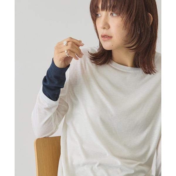 tシャツ 配色シアーレイヤードプルオーバー レディース