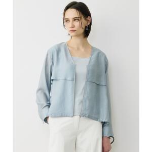 ブルゾン アウター 「WEB限定カラーあり」 リヨセルナイロンワッシャー Vネックブルゾン レディース