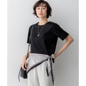 スカーフコンビジャージー ウエストデザイン カットソー tシャツ スカーフコンビジャージー ウエストデザイン カットソー