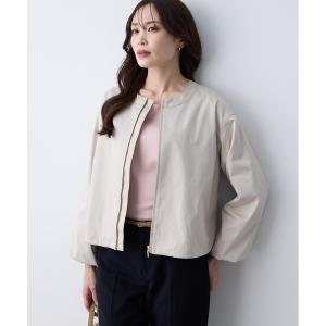 コート アウター ノーカラージャケット「裾を絞ってブルゾン風に。」 レディース