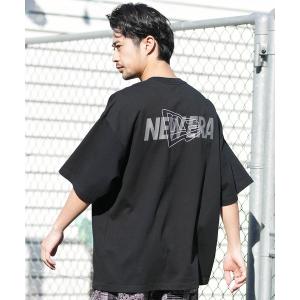 ニューエラ tシャツ NEW ERA/ニューエラ 半袖 Tシャツ オーバーサイズド Overlap Logo パフォーマンスアパレル バックプリント 吸汗速乾 メンズ レディース