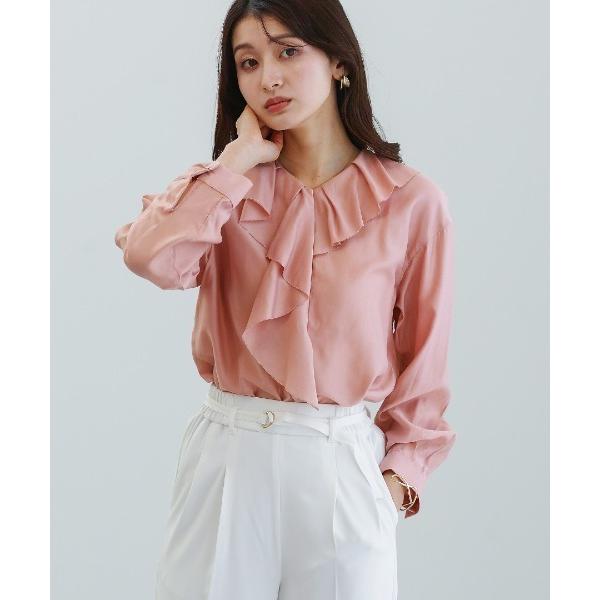 ブラウス シャツ 「 繊細に揺れる 」シルキーローン・ラッフルフリルブラウス レディース