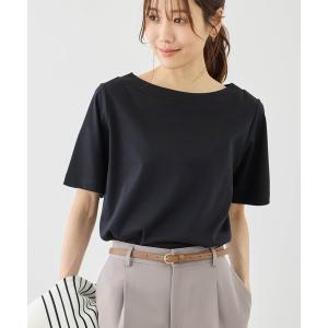 tシャツ 60シルケットボートネックハーフスリーブジャケットインナー レディース