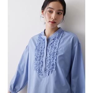 ブラウス シャツ 「着映え/洗える」フロントフリルブラウス レディース