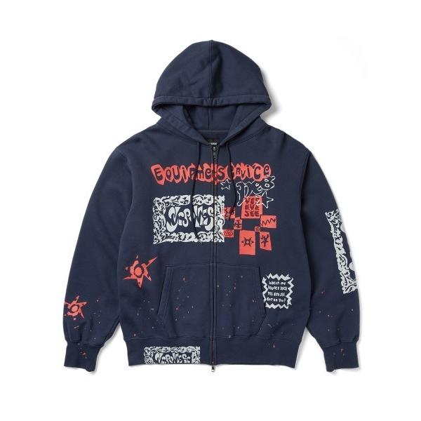 パーカー Scanned Zip-up Hoodie メンズ レディース