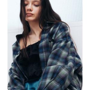 ブラウス シャツ フランネルシャツw/オーガンザトリム / Flannel Shirt w/Organza Trim レディース