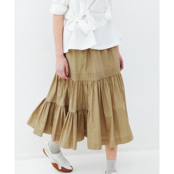 スカート タフタギャザーミディスカート / Taffeta Gathered Midi Skirt