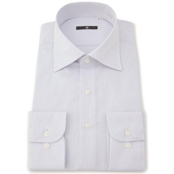 フォーマル シャツ 「形態安定」「長袖」「BLACK LINE」ワイドカラーワイシャ/アイスグレー×...