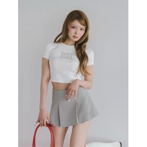 tシャツ パールストーンロゴTシャツ レディース