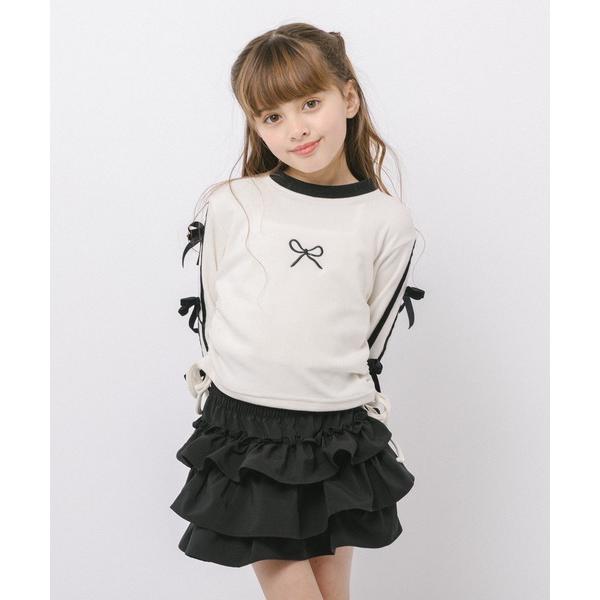 tシャツ リボンデザインサイドギャザーライントップス キッズ 子供服 女の子
