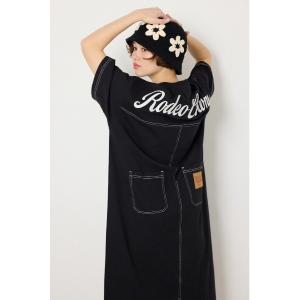 ワンピース ハーフスリーブステッチワンピース