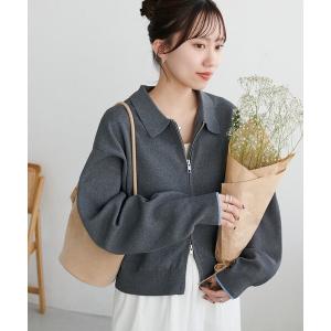 カーディガン スポンディッシュ衿付Wジップカーディガン レディース