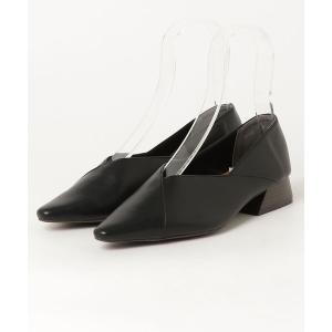 パンプス EVOL イーボル Vカットポインテッドスタックヒールパンプス IU5031