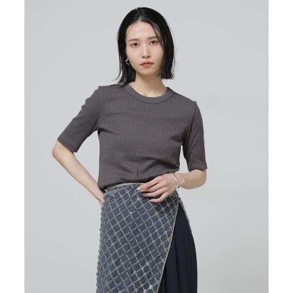 tシャツ Anti Soaked(R) 汗染み防止クルーネックリブTシャツ レディース