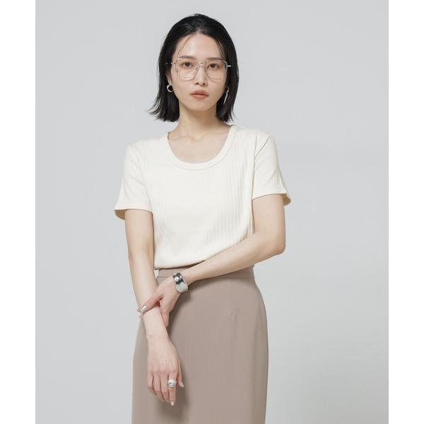 tシャツ Anti Soaked(R) 汗染み防止コンパクトリブTシャツ レディース