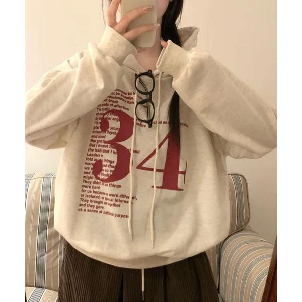 パーカー フロントナンバリング スウェットパーカー レディース