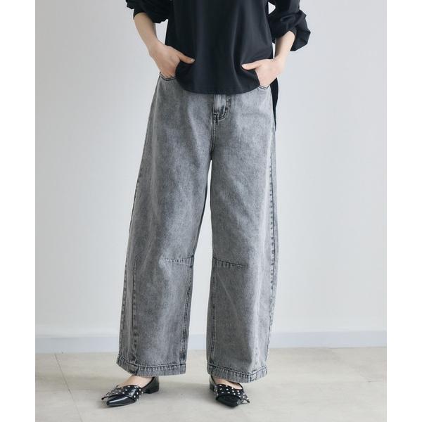 ジーンズ デニム デニムパンツ 「CYAN」ケミカルデニムワイドパンツ レディース