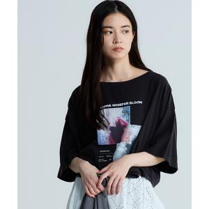 tシャツ 「選べる着丈」brightフォトコラージュボートネックプリントTEE/668750 レディース