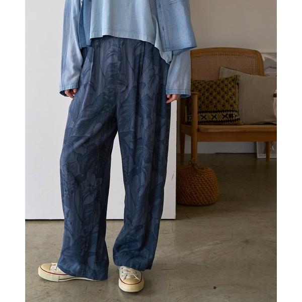 パンツ R4454 リーフストライプ柄パンツ レディース