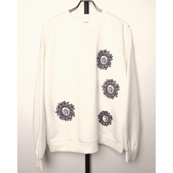tシャツ ATELANE/ダンボールポンチ ランダムフラワー刺繍 L/S TEE メンズ レディース