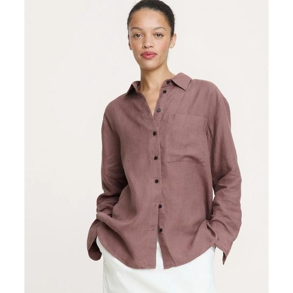 ブラウス シャツ オーバーサイズ リネン シャツ レディース