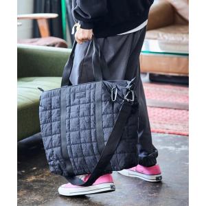 トートバッグ 「ADAMPATEK」square quilt shoulder tote bag/スクエアキルトビッグショルダートートバッグ