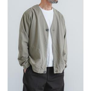 カーディガン ステッチ裏毛Vネックカーディガン メンズ