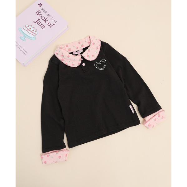 tシャツ ハートラインストーン長袖Tシャツ キッズ 子供服 女の子