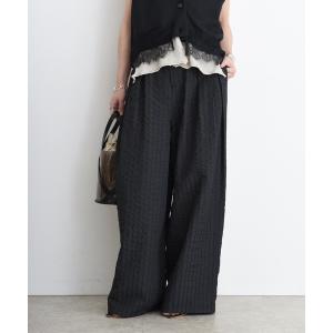 パンツ ストライプ ハイウエストツータックパンツ レディース