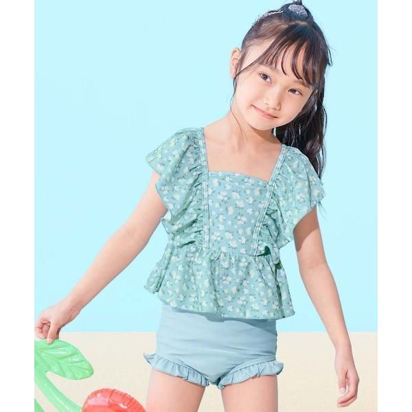 水着 えらべるデザイン ボリュームフリル UVカット セパレート水着 キッズ 子供 女の子