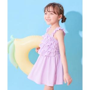 mezzo piano メゾピアノ パステルフェザー柄セパレート ワンピース水着