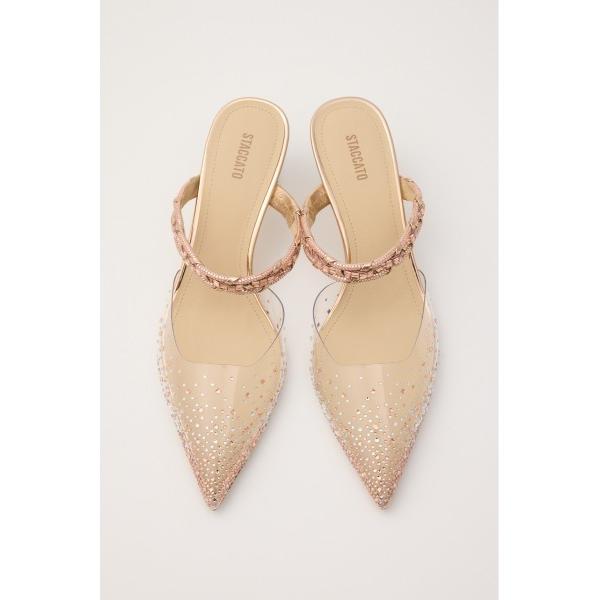 パンプス ダイヤヌーディークリアミュール