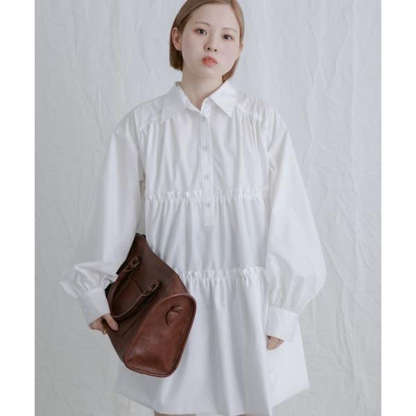 「KBF」 長袖ワンピース ONE オフホワイト レディース