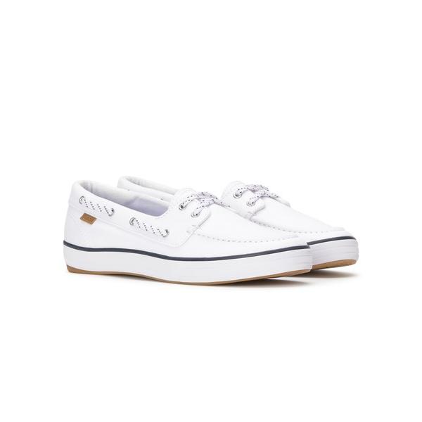 ウォーキングシューズ スニーカー Keds ケッズ センター スリー ボート ツイル ホワイト レデ...