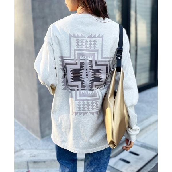 「PENDLETON」 長袖Tシャツ S ライトグレー メンズ