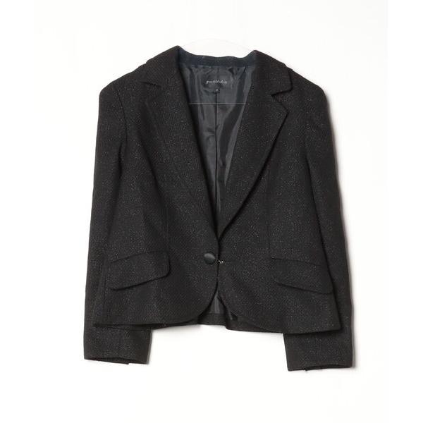 「green label relaxing」 テーラードジャケット 40 ブラック レディース