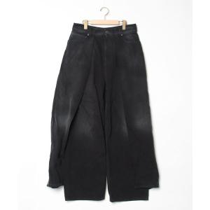 「BALENCIAGA」 ダブルサイド デニムパンツ X-SMALL ブラック メンズ