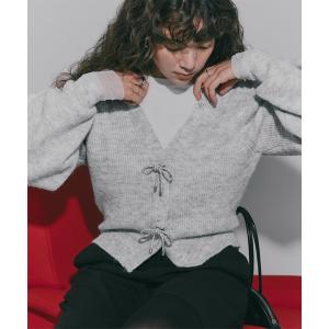 「titivate」 ニットカーディガン FREE ライトグレー レディース