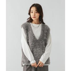 「GLOBAL WORK」 ニットベスト MEDIUM チャコールグレー レディース