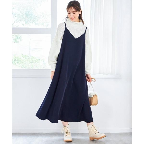 「SMILE LAND」 キャミソールワンピース L〜LL ネイビー レディース
