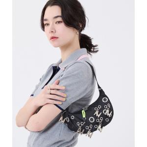 レスポートサック ショルダーバッグ バッグ MSGM GROMMET CRESCENT ロゴグロメッツ/ブラック レディース