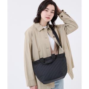 トートバッグ BUCKET TOTE ラインデボスブラック レディース